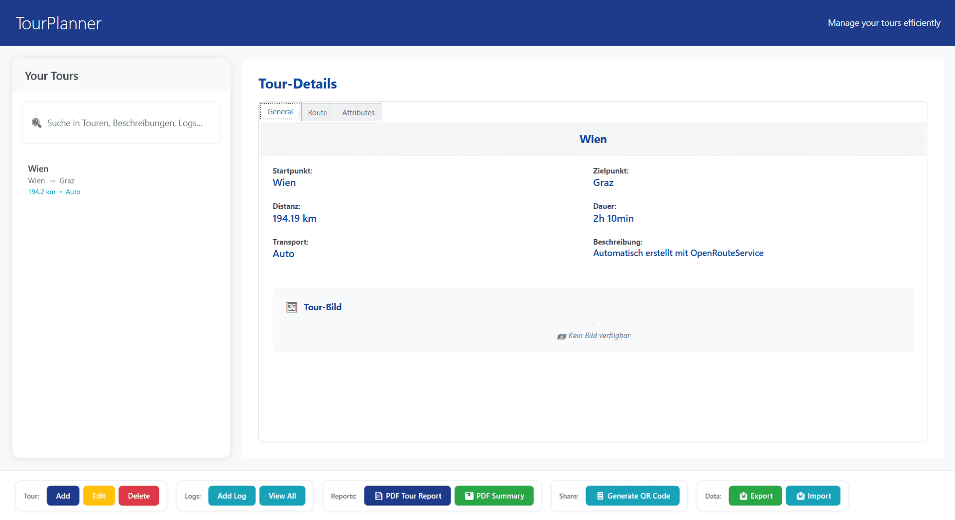 TourPlanner Desktop-App